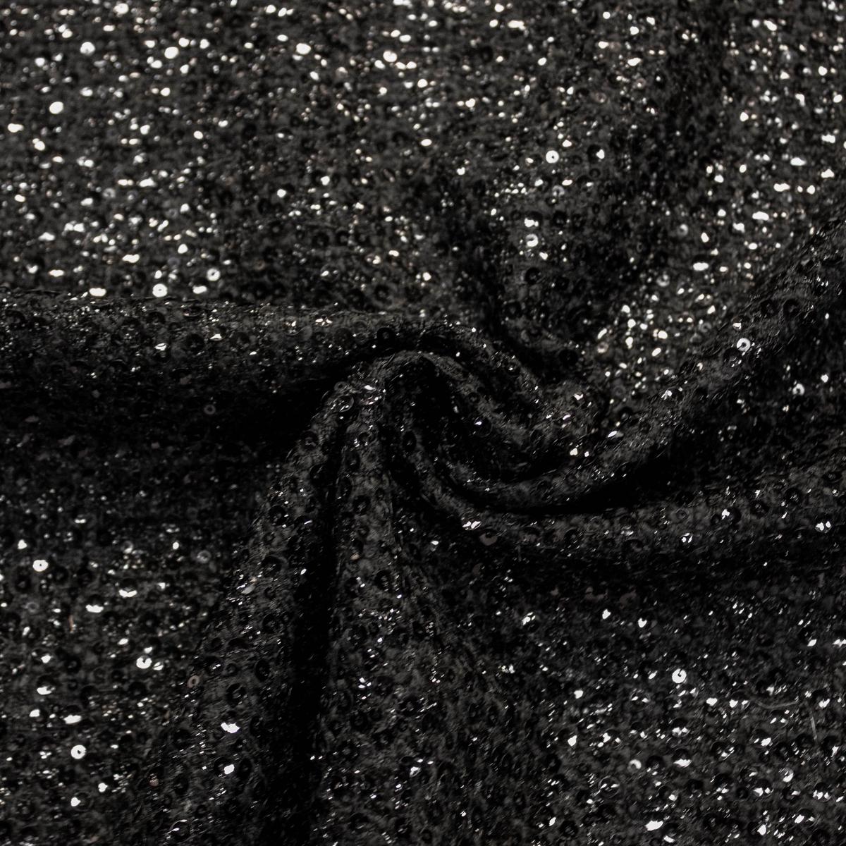 Gorge Black Sequin Tweed Fabric - ONLINE EXCLUSIVE -
