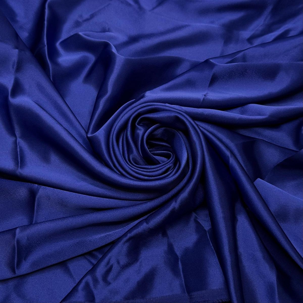 Sour Blue Raspberry Candy - Gauze Like Satin Polyester Blend Woven - Dark Blue - 1.8M Bundle
