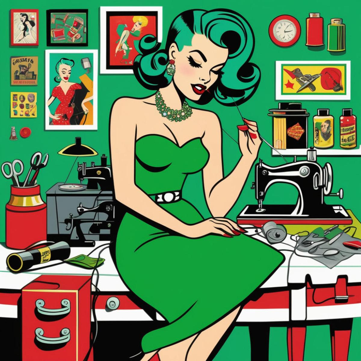 Pop Art Sewing Fabric Panel 9