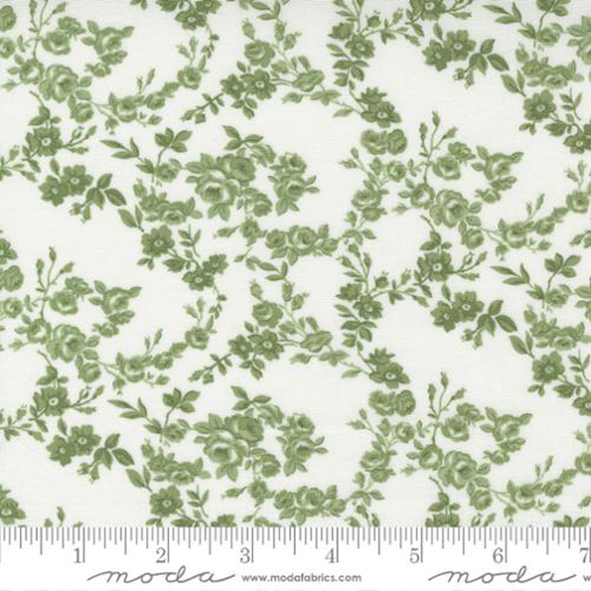 Fabric Moda Cream Grass Surfside Floral Nantucket Summer by the Quarter Yard 55263-26