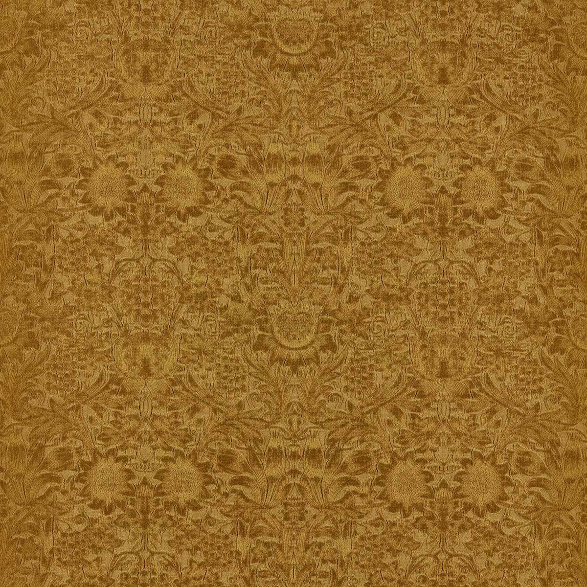 Sunflower Caffoy Velvet Wardle Velvets Sussex Rush Fabric by Morris & Co