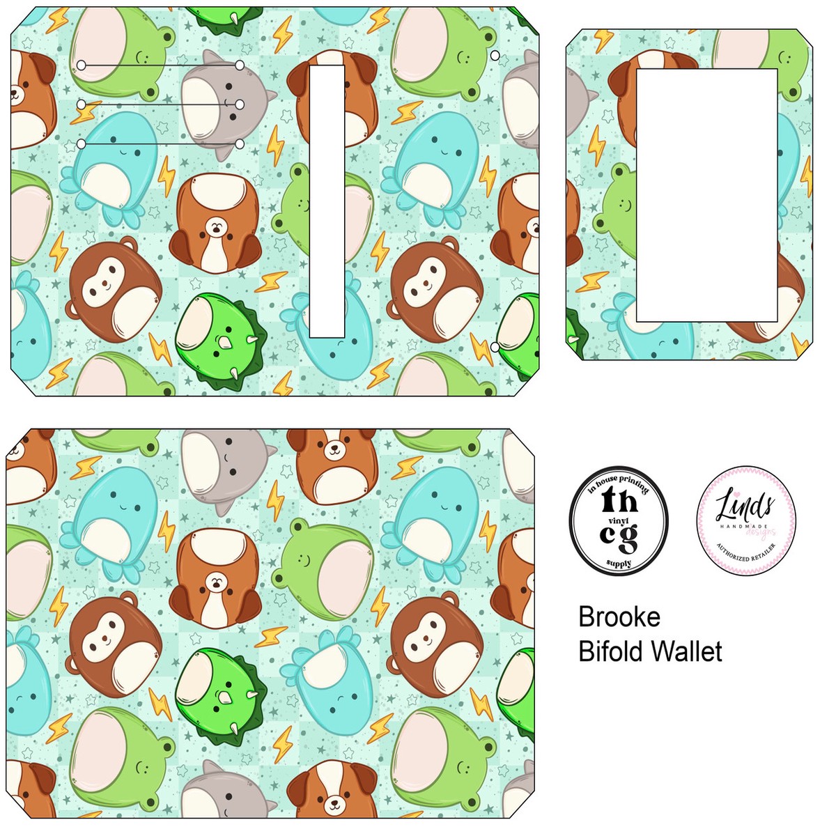 Cut and Sew - Brooke Bifold Wallet HS180 Animals Squish