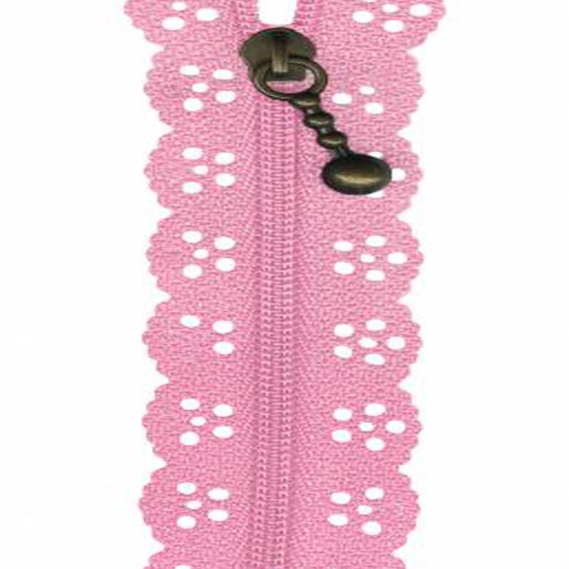 Lace Zipper 12" Pink Border Creek Station