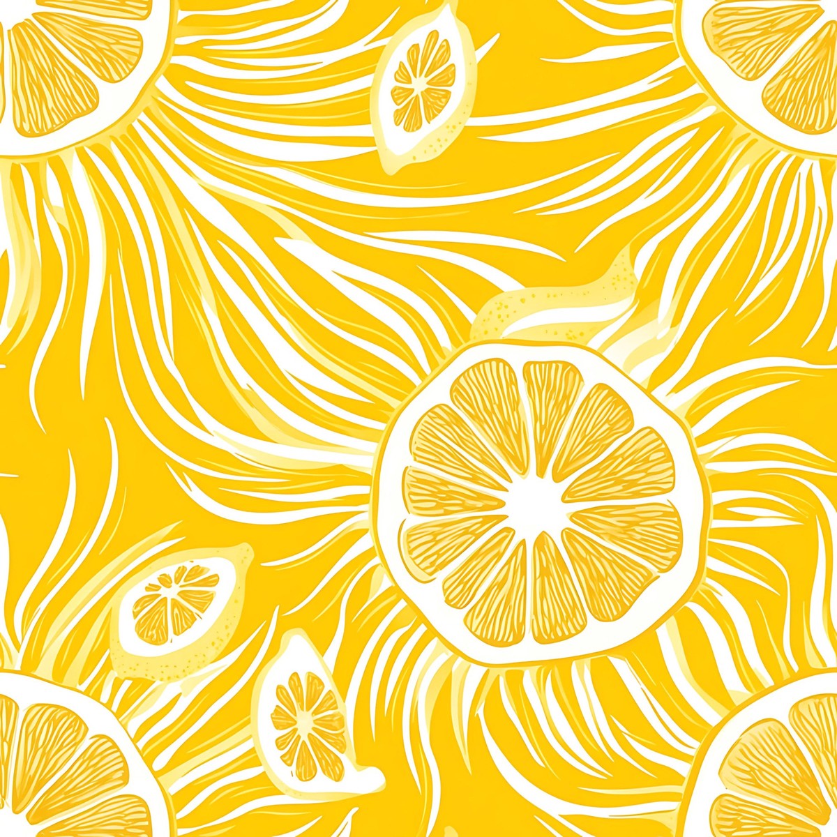 Lemon Burst Pattern 6 Quilting Cotton Fabric