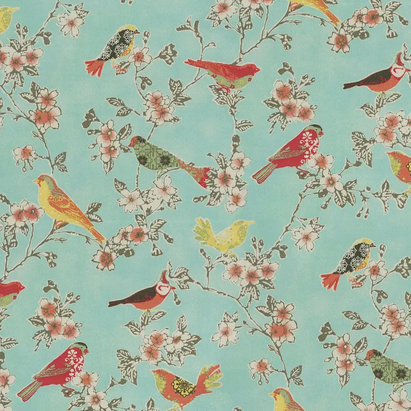 OD Tweet Toile 410442 Robin's Egg PKL Studio Outdoor Fabric