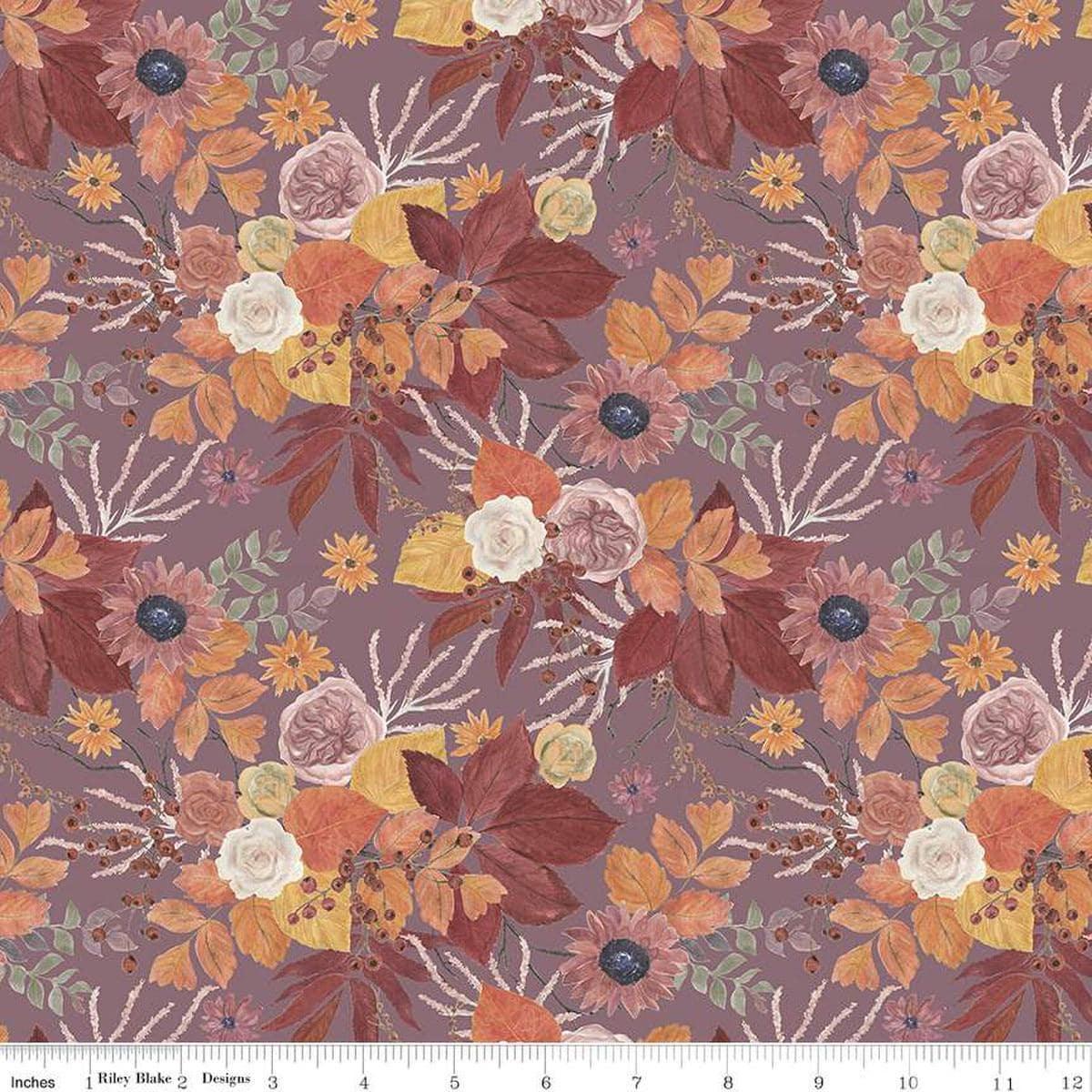 SALE Evening on the Prairie Main CD16740 Grape - Riley Blake Designs - DIGITALLY PRINTED - Flowers - Quilting Cotton Fabric