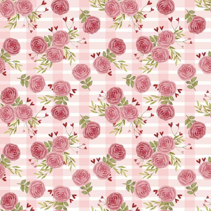 Hugs, Kisses & Special Wishes by Beth Albert Heart Bouquet Pink 19558-PNK-CTN-D Cotton Woven Fabric