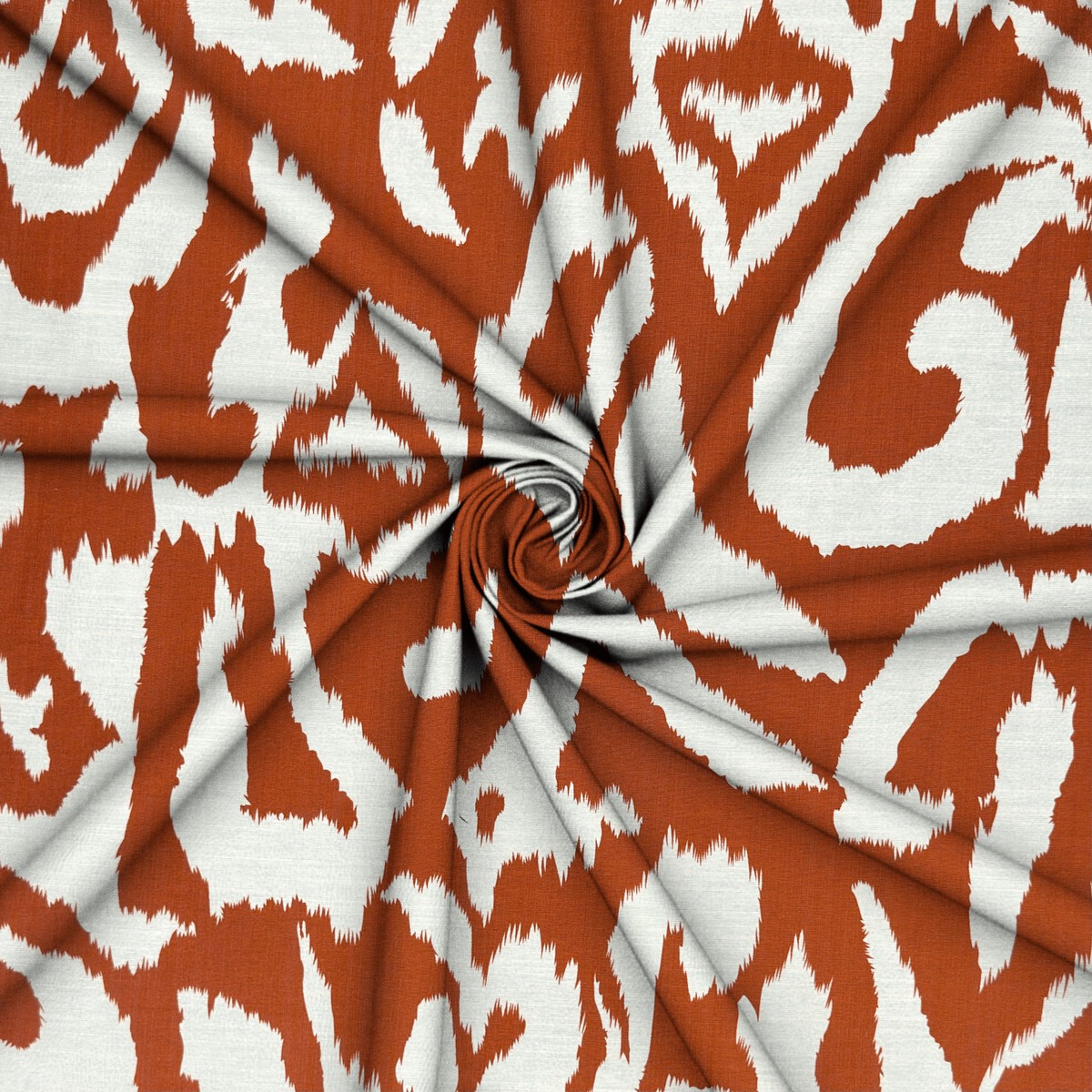 Printed Linen Blend Fashion Rust