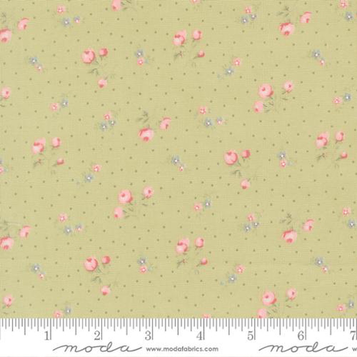 Small Floral Dots in Light Green -- Abide by Brenda Riddle Designs for Moda Fabrics