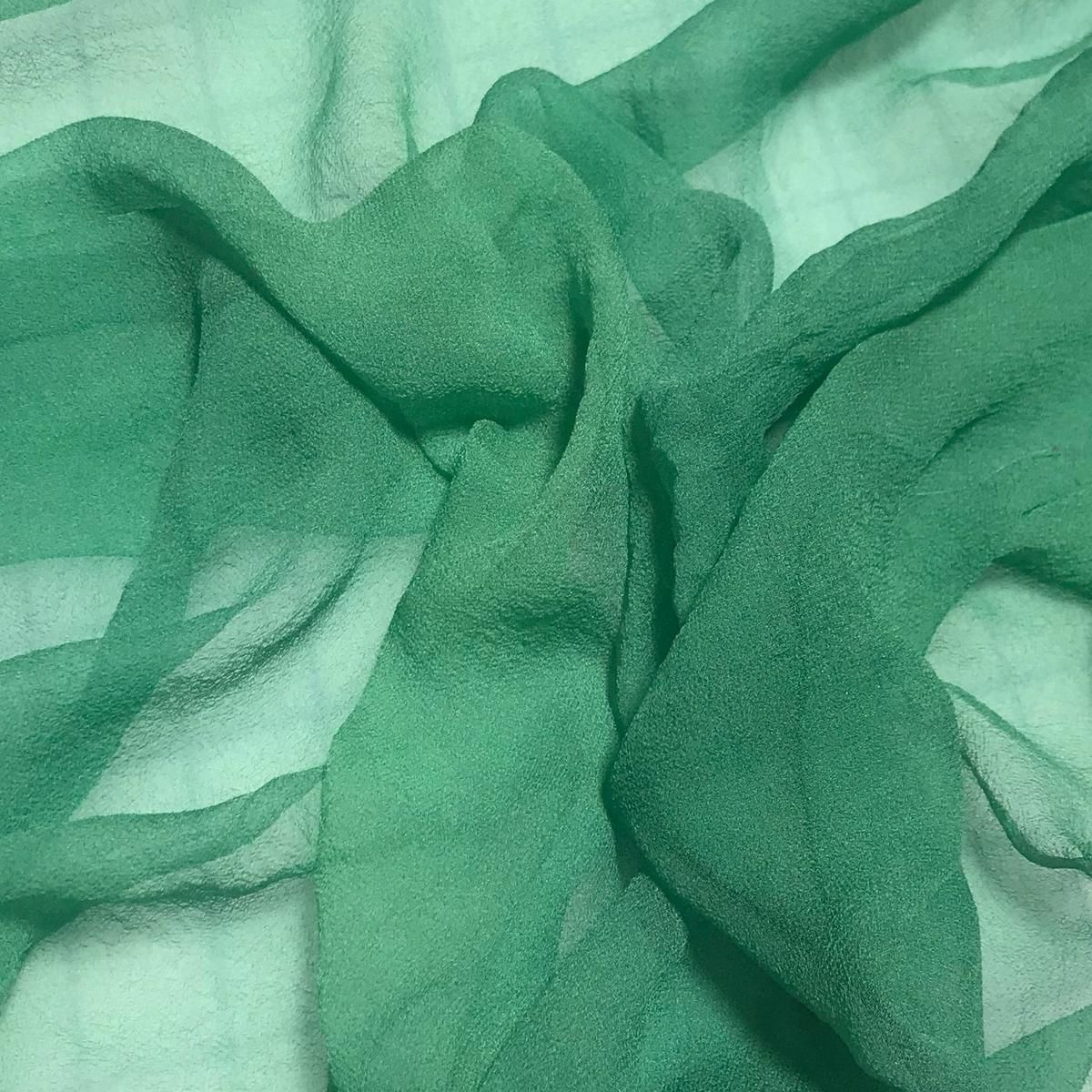 Spring Green - 3mm Hand Dyed Silk Gauze Chiffon - 1/2 yard remnant