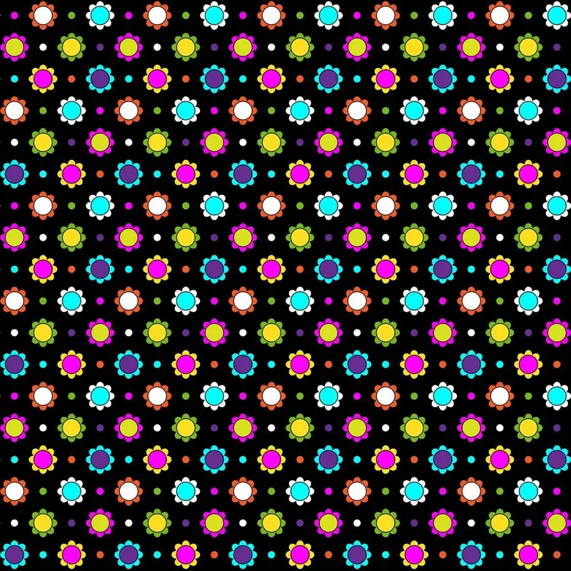 Vivid Flowers Pattern #2 Fabric