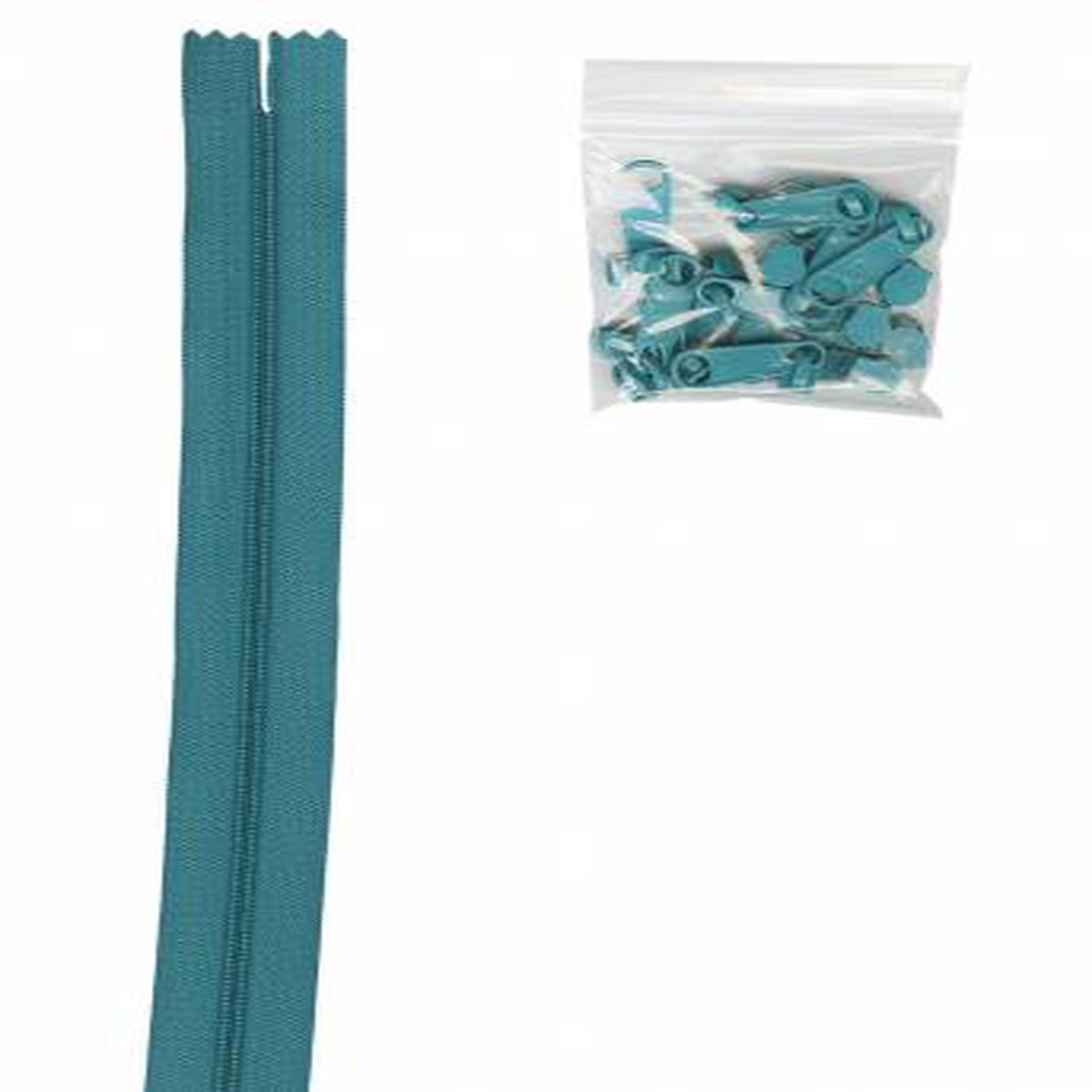 Handbag Zipper 4 yards Emerald with Matching Zip Pulls