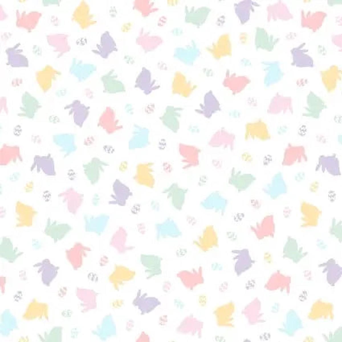 Multi Pastel Bunnies Cotton 43"/44" Fabric Per Yard