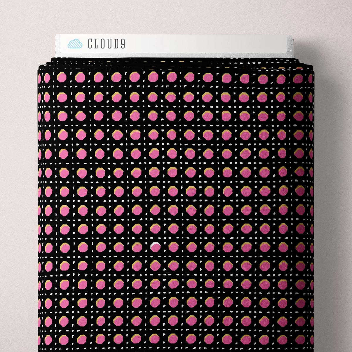 BLACK Studio Caning, Summer Sun Organic Rayon by Vera Neumann for Cloud9 Fabrics