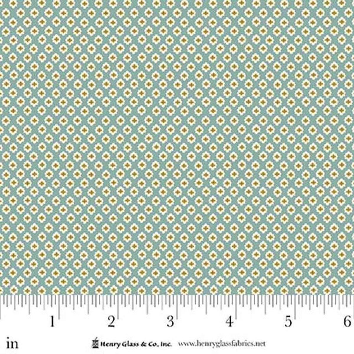 Fabric Henry Glass Aqua Fluffy Clouds Love Struck by the Quarter Yard 2292-11