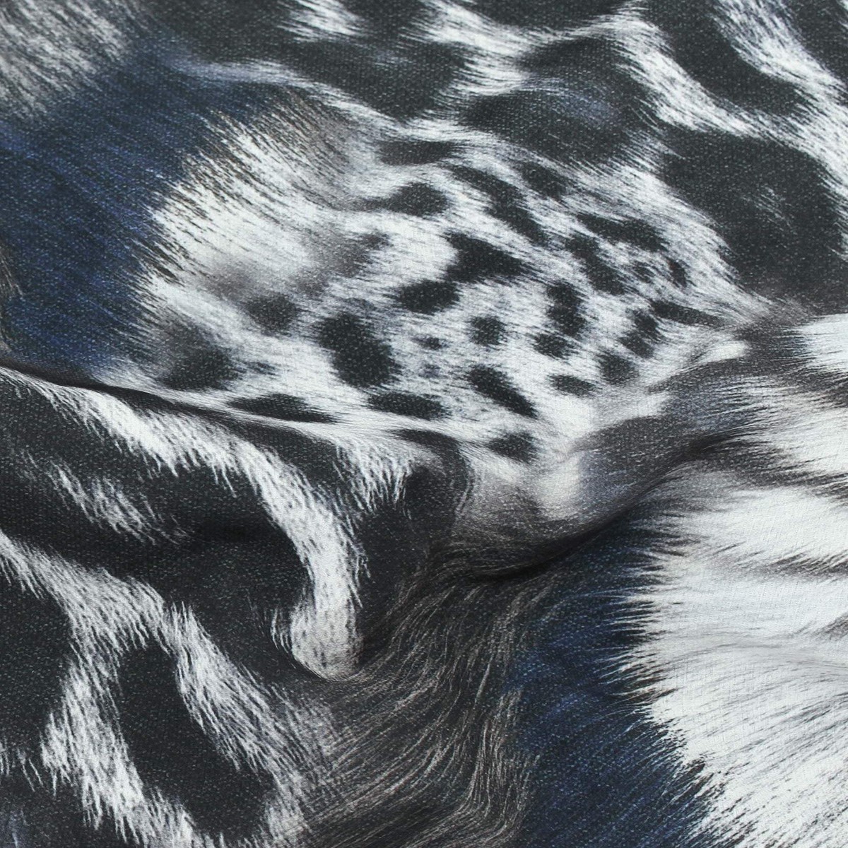 Animal Print Pebble Crepe Grey / Navy