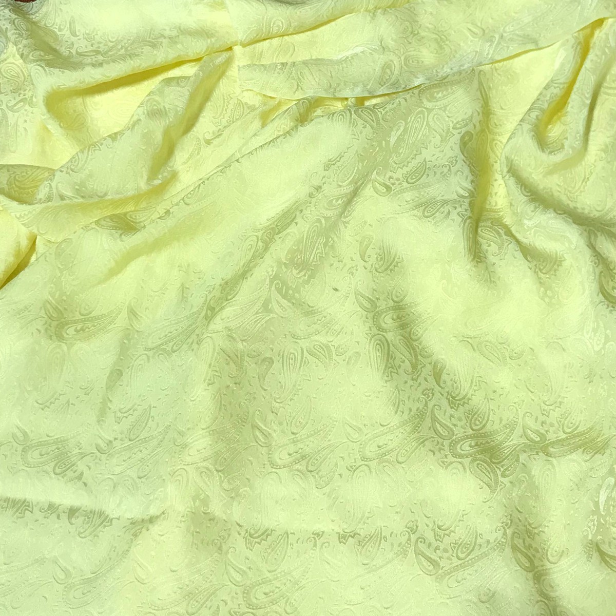 Sunshine Yellow Paisley - Hand Dyed Silk Jacquard