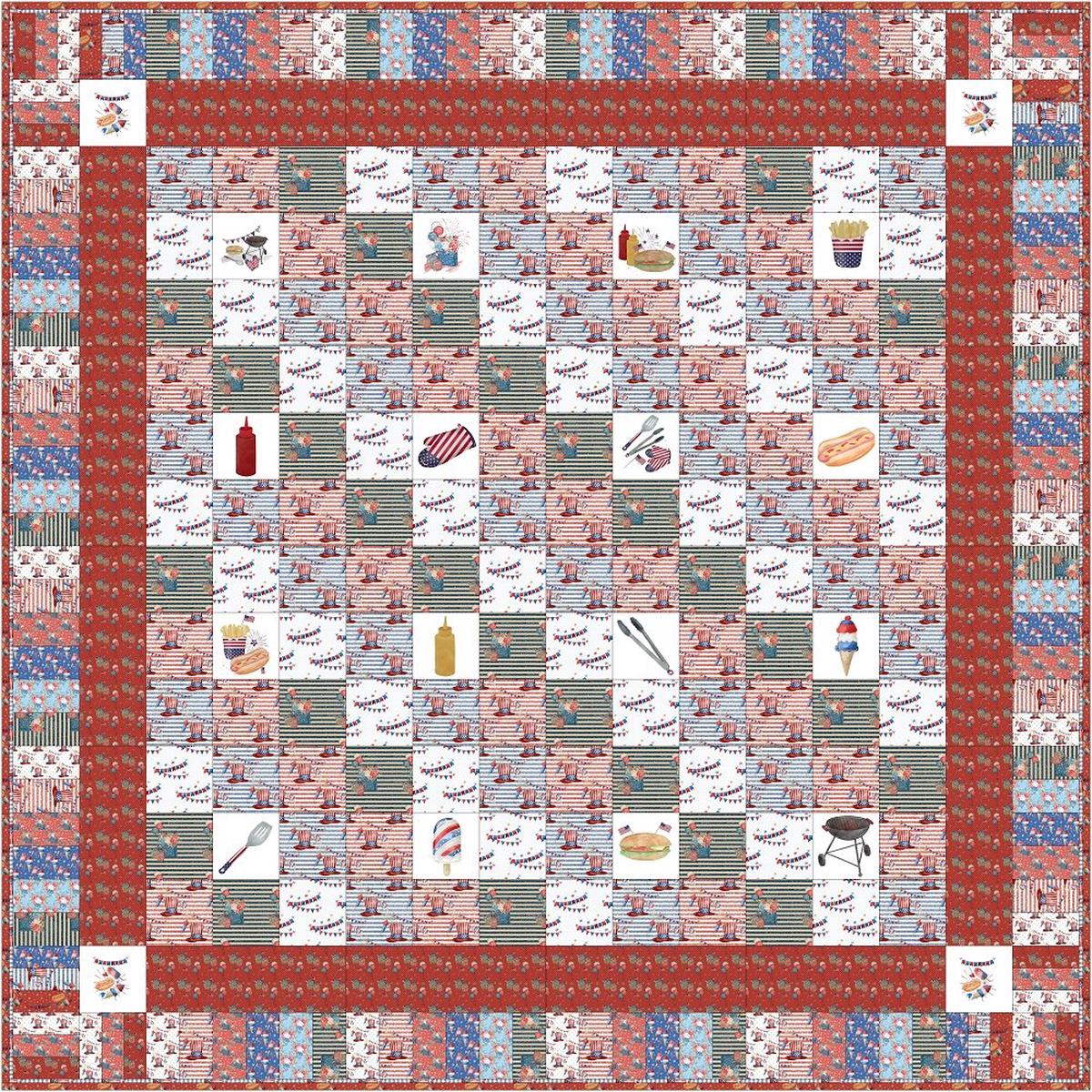 Celebrate Freedom Picnic Quilt Kit - 73 12 x 73 12