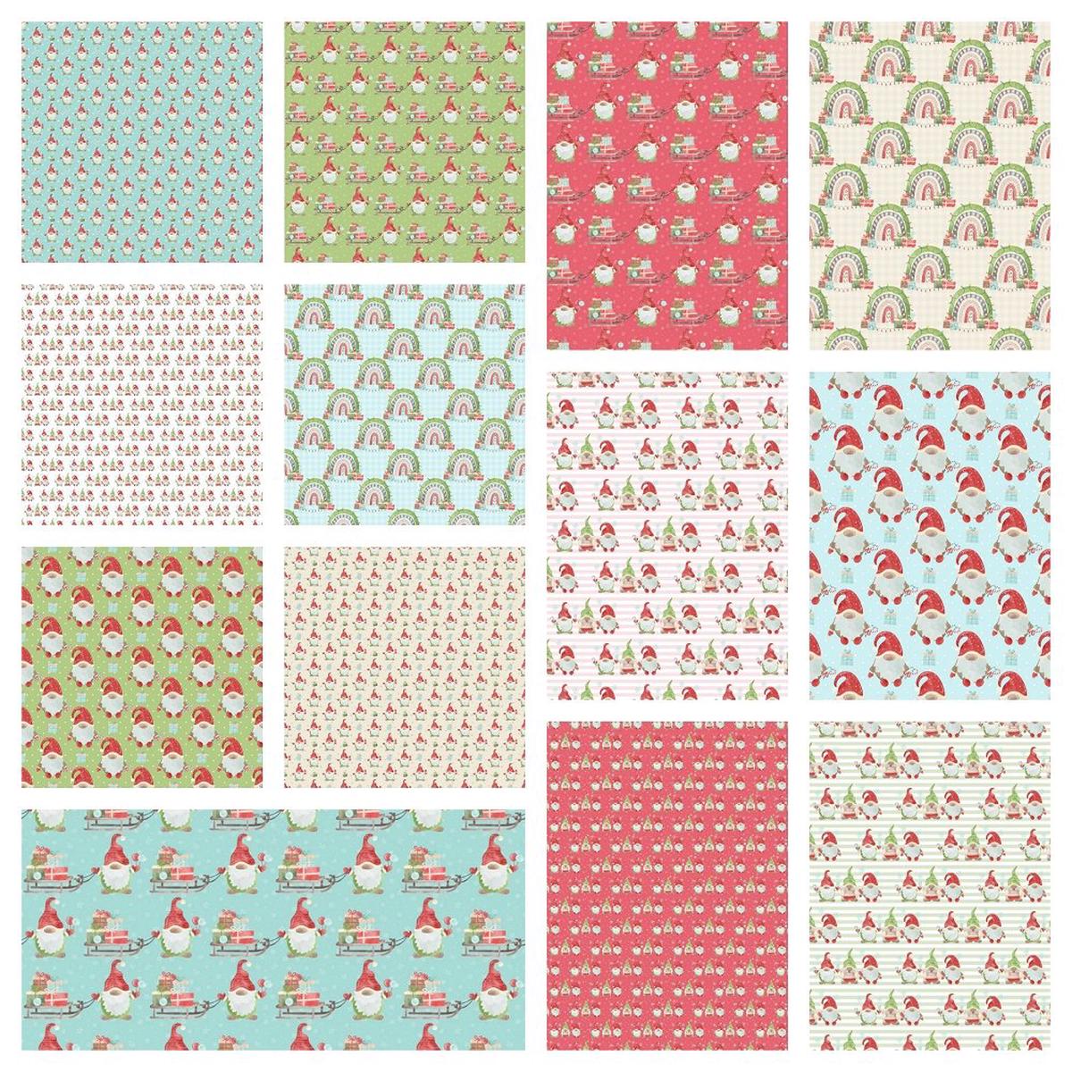 Gnomes For Christmas Fabric Collection - 1 Yard Bundle