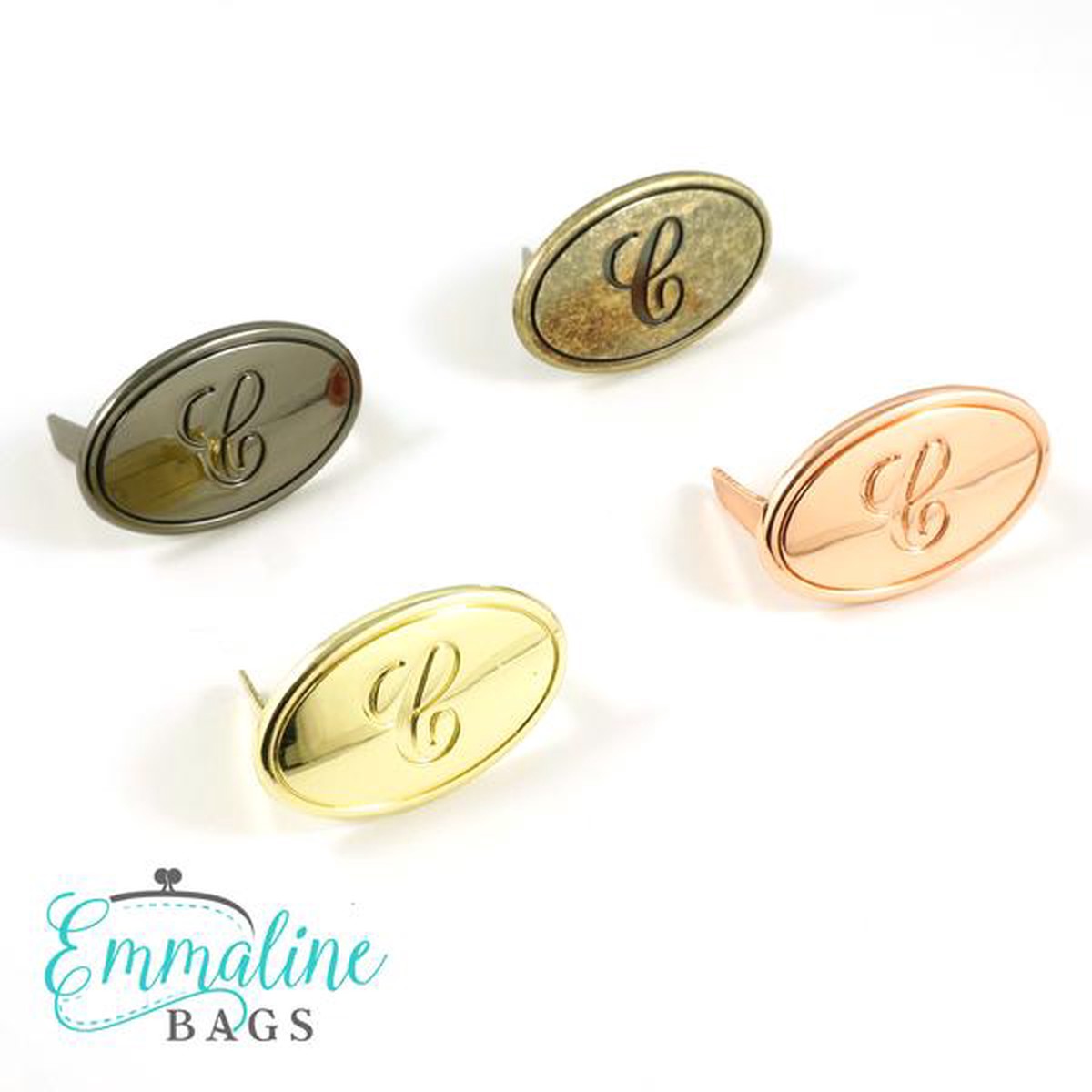 Emmaline Bag Label Script in Copper - C (no ink in lettering)
