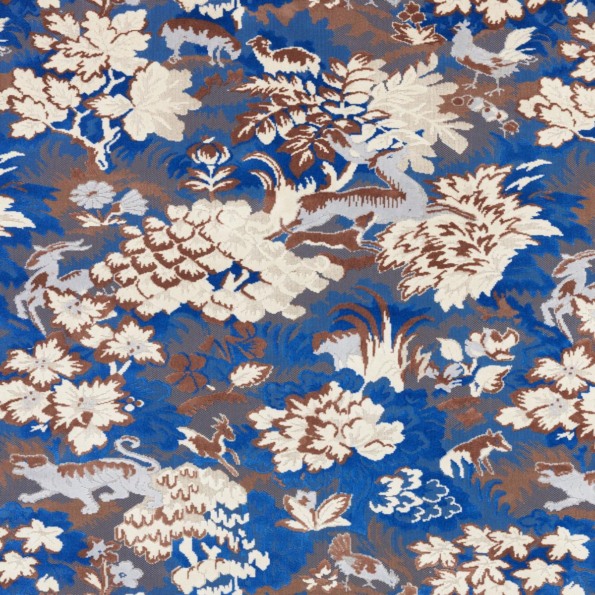 Tails Tale Blue Wood Fabric