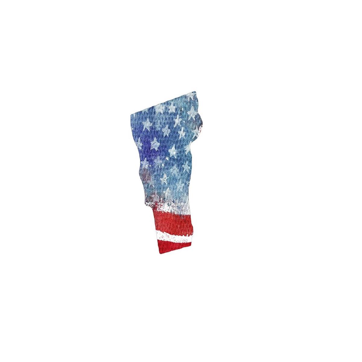 Watercolor Textured Flag Fabric Panel - Vermont