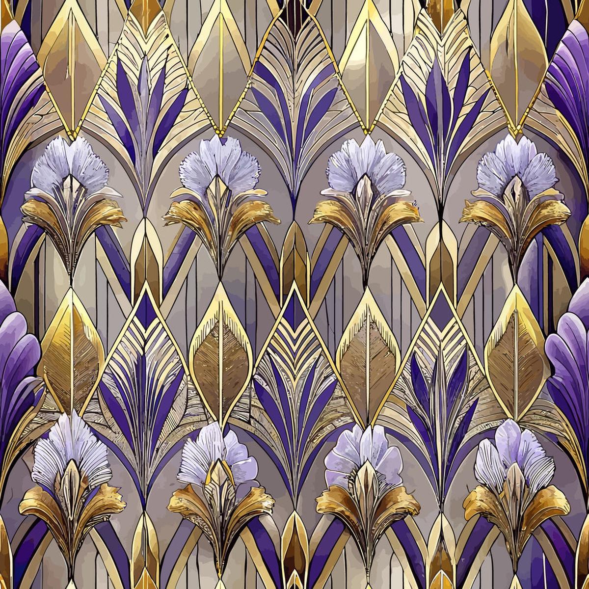 Art Deco Florals Pattern 90 Quilting Cotton Fabric