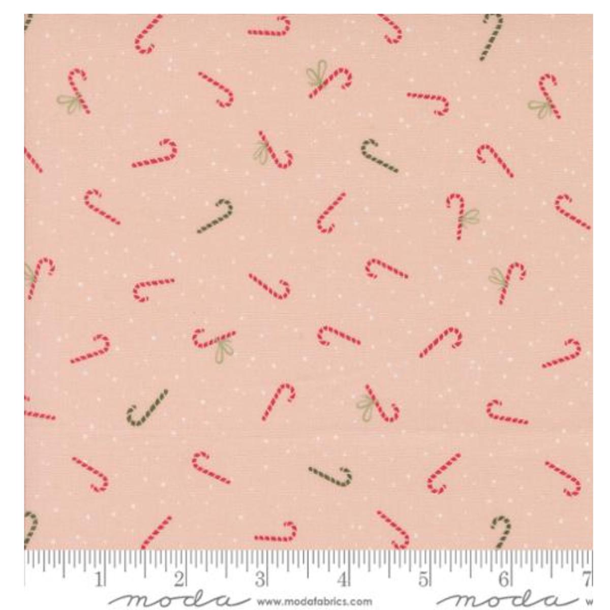 Candy Canes in Bubblegum -- Purrfect Christmas by Elena Amo for Moda Fabrics