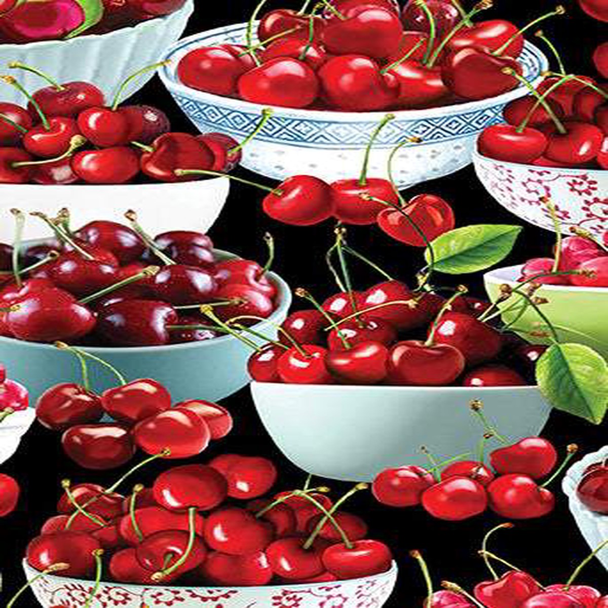 Cherry Hill Bowl Of Cherries By Benartex Black