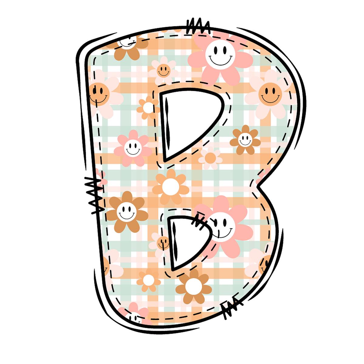 Groovy Doodle Letter ''B'' Fabric Panel