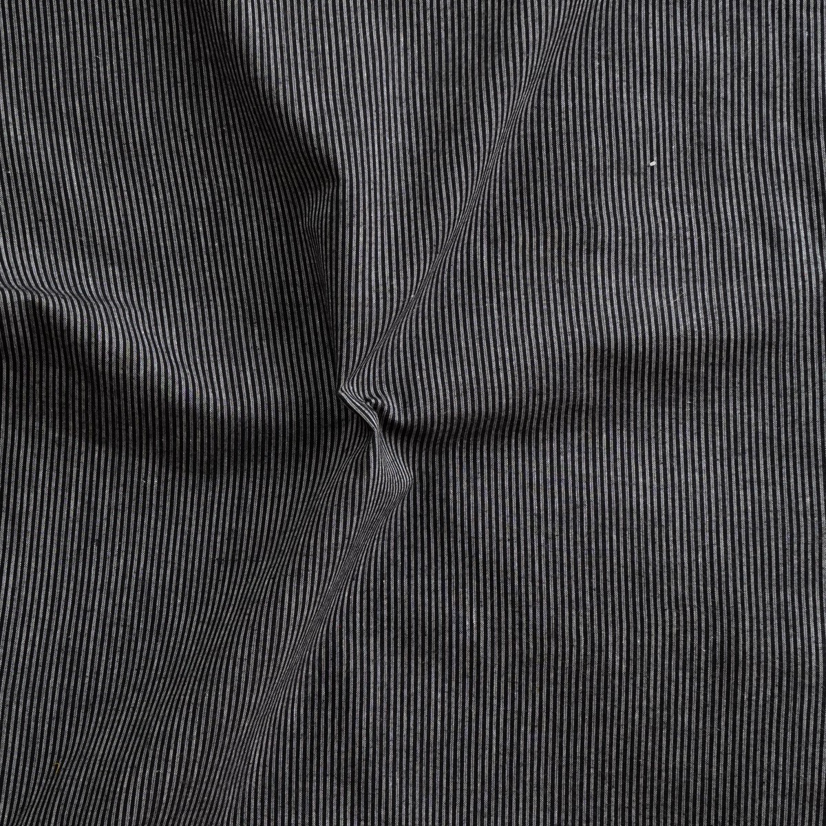Pure Cotton Grey With Black Stripes Fabric