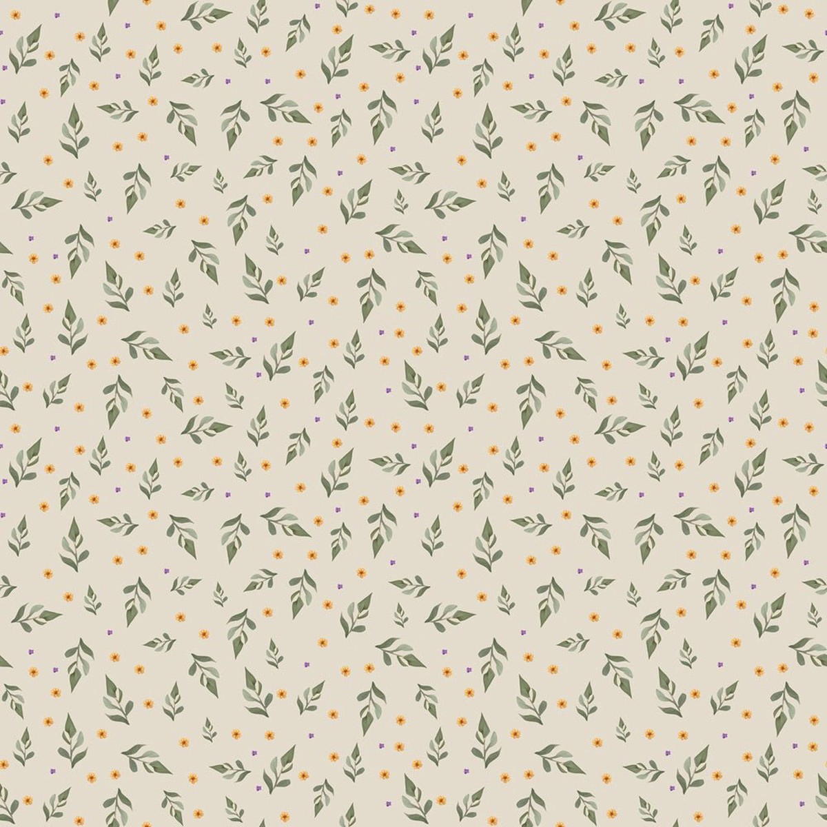 Highland Cows Flowers Pattern 7 Fabric