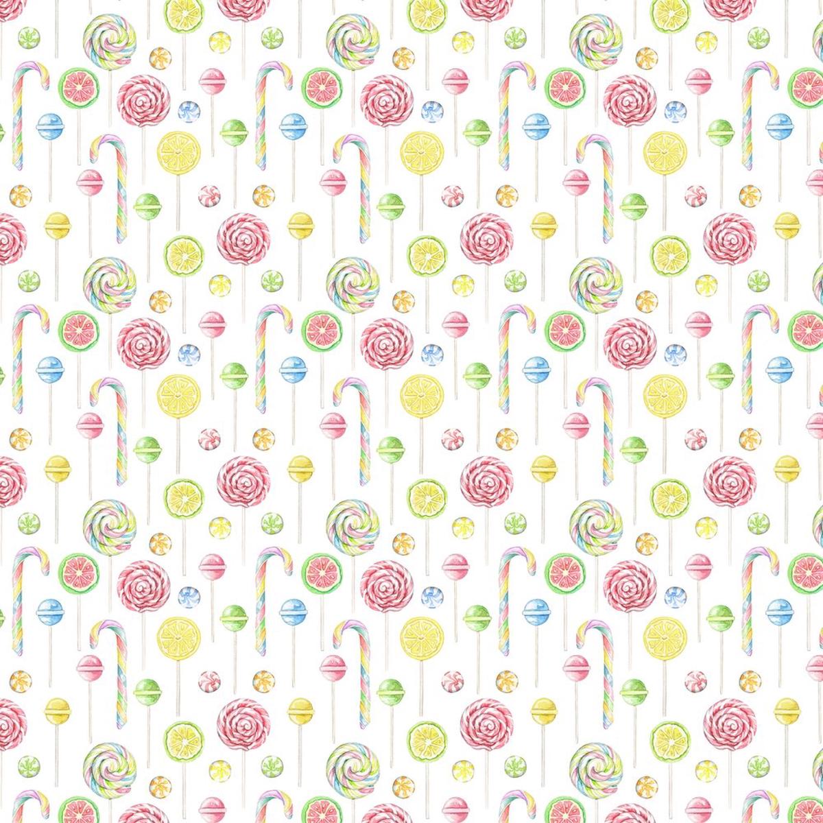 Land Of Lollipops Fabric - White