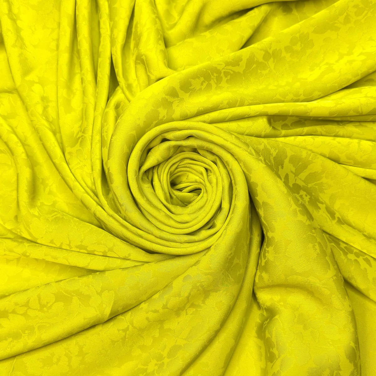 Sour Candy Lip Smack - Brocade Satin Poly Woven - Chartreuse Yellow Floral - 2M Bundle
