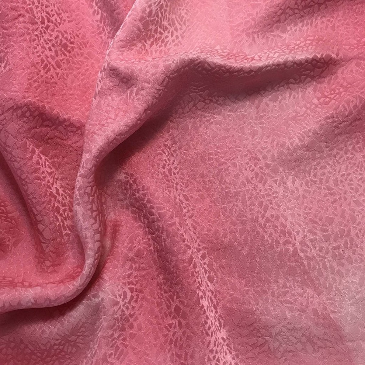 Bubblegum Pink Pebbles - Hand Dyed Silk Jacquard