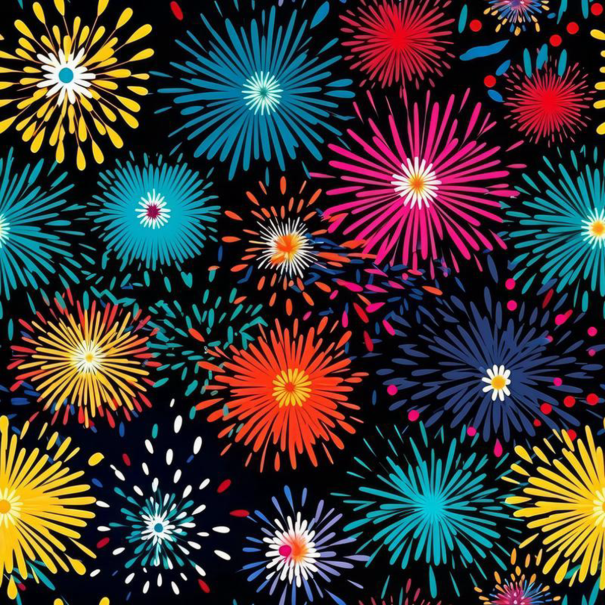 Colorful Fireworks Pattern 7 Quilting Cotton Fabric