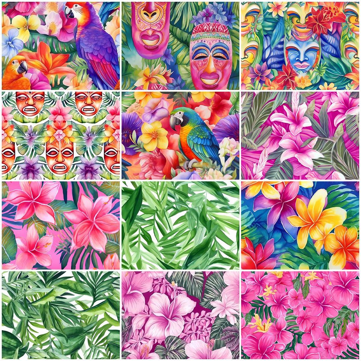 Hawaiian Tiki Luau Fat Quarter Bundle - 12 Pieces