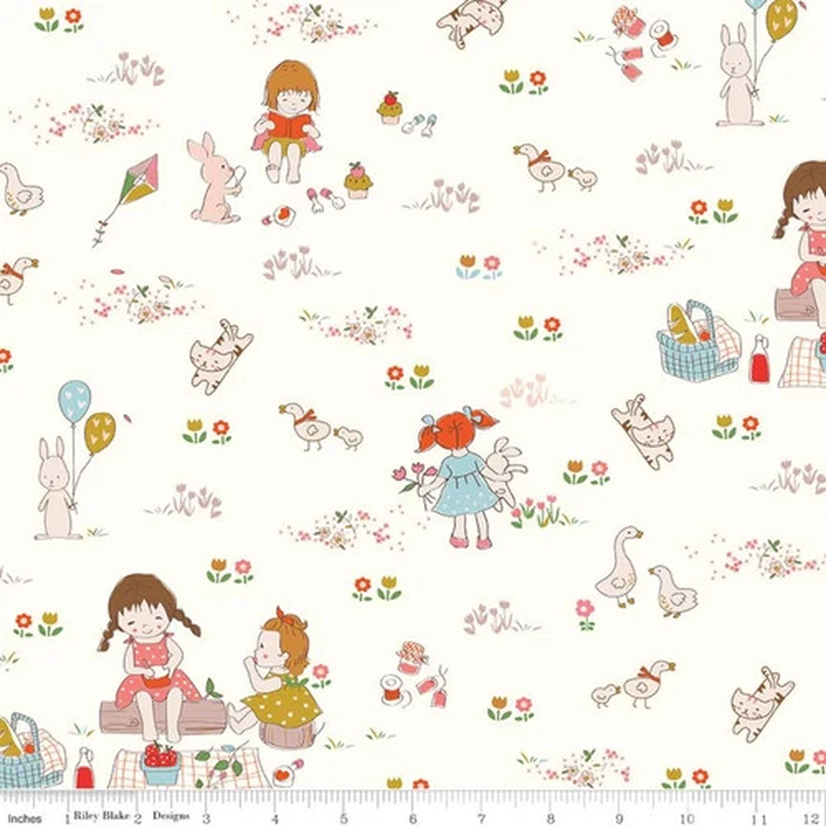1/4 Yard 9x42 Riley Blake Serendipity 2" Main Cream Quilt Cotton
