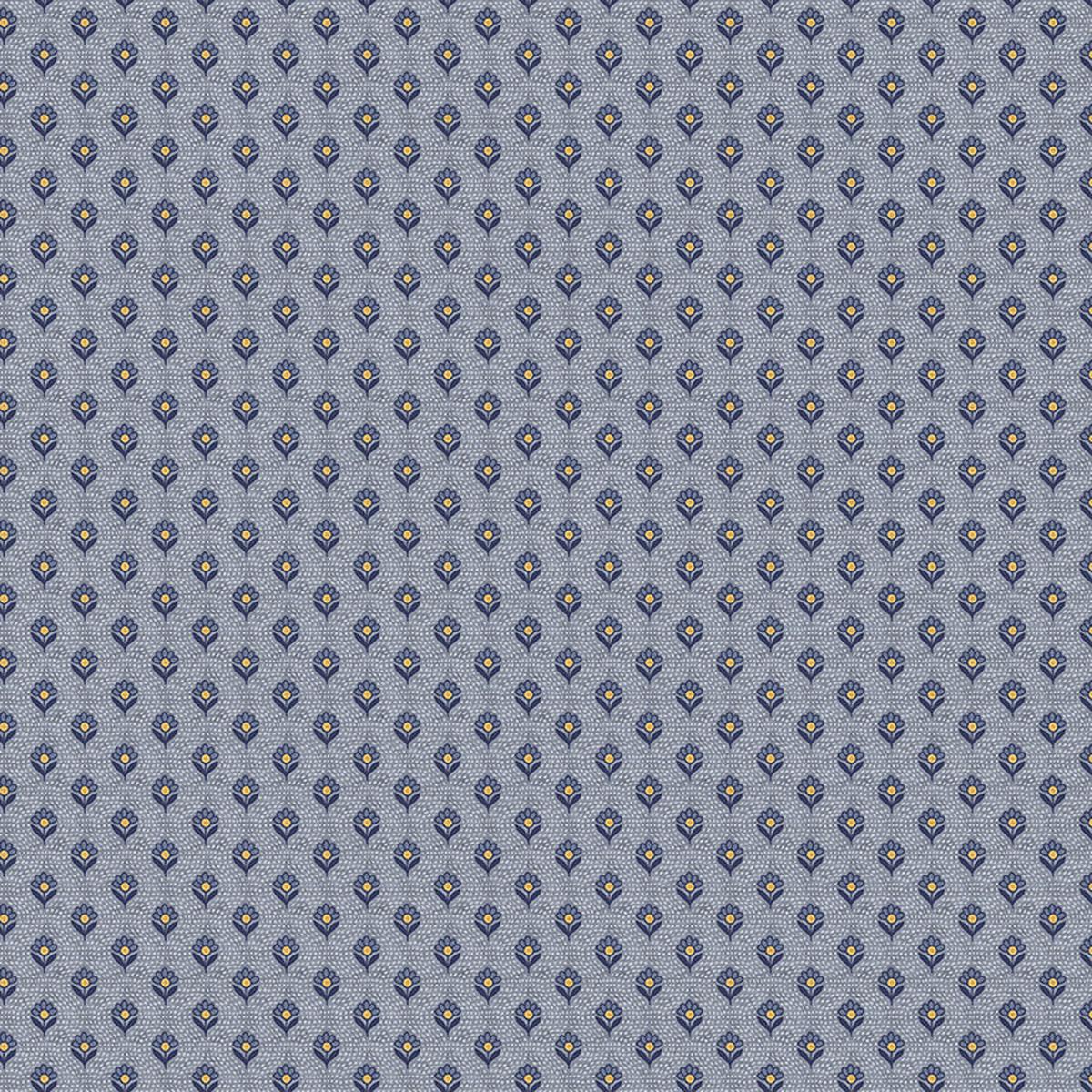 Dots and Daisies - Blue - Sateen - 60"