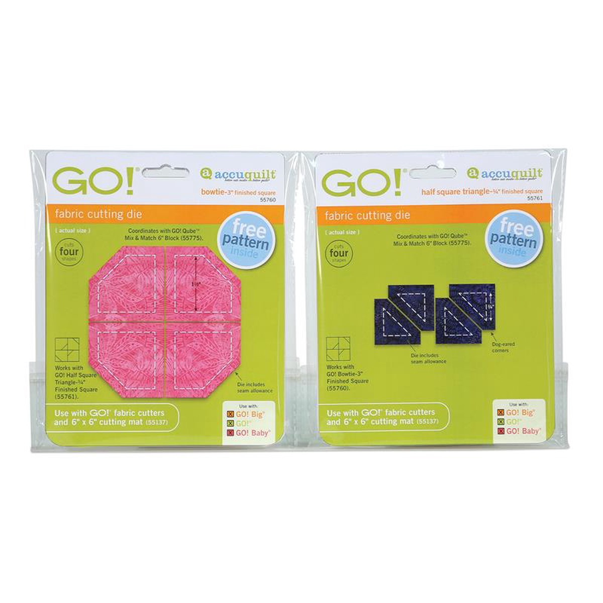 AccuQuilt GO! Bowtie Set 3" Finished (2-Die Set) 55793
