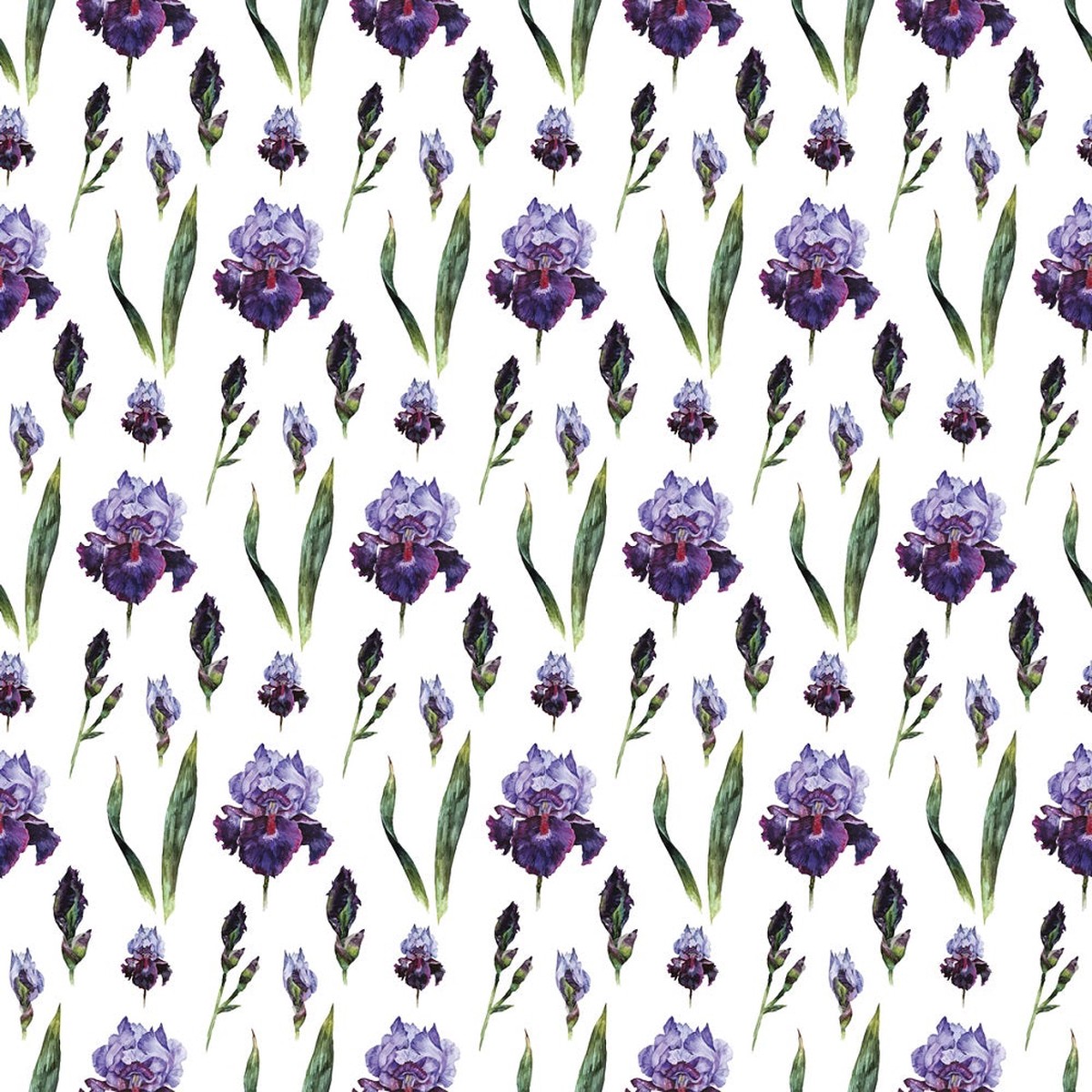 Watercolor Allover Iris Fabric