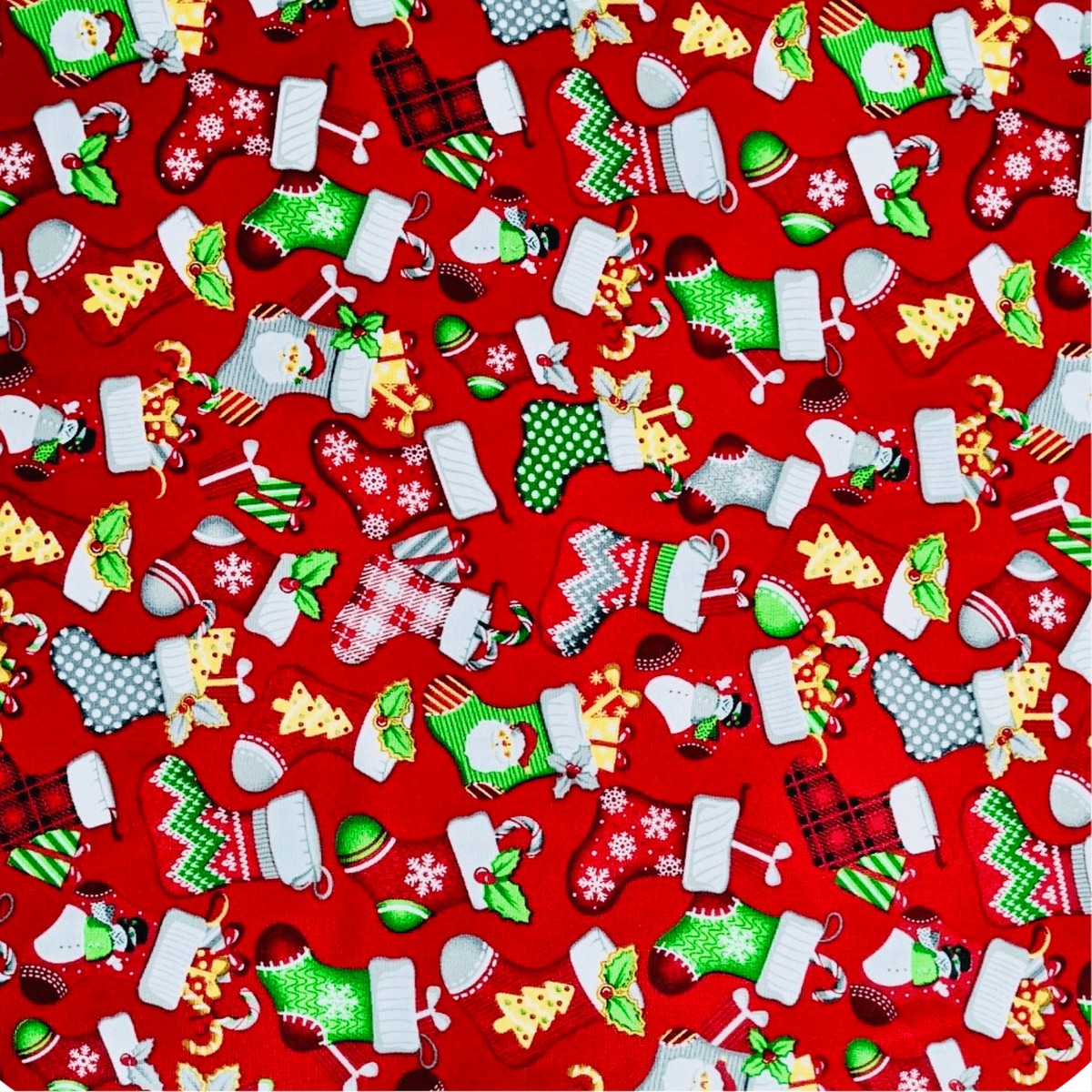 Christmas Printed Mini Matt Stocking Red