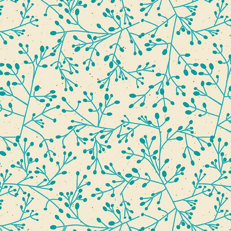 Fabric Benartex Teal Tallium Tangle Wishflower by the Quarter Yard 16695-83
