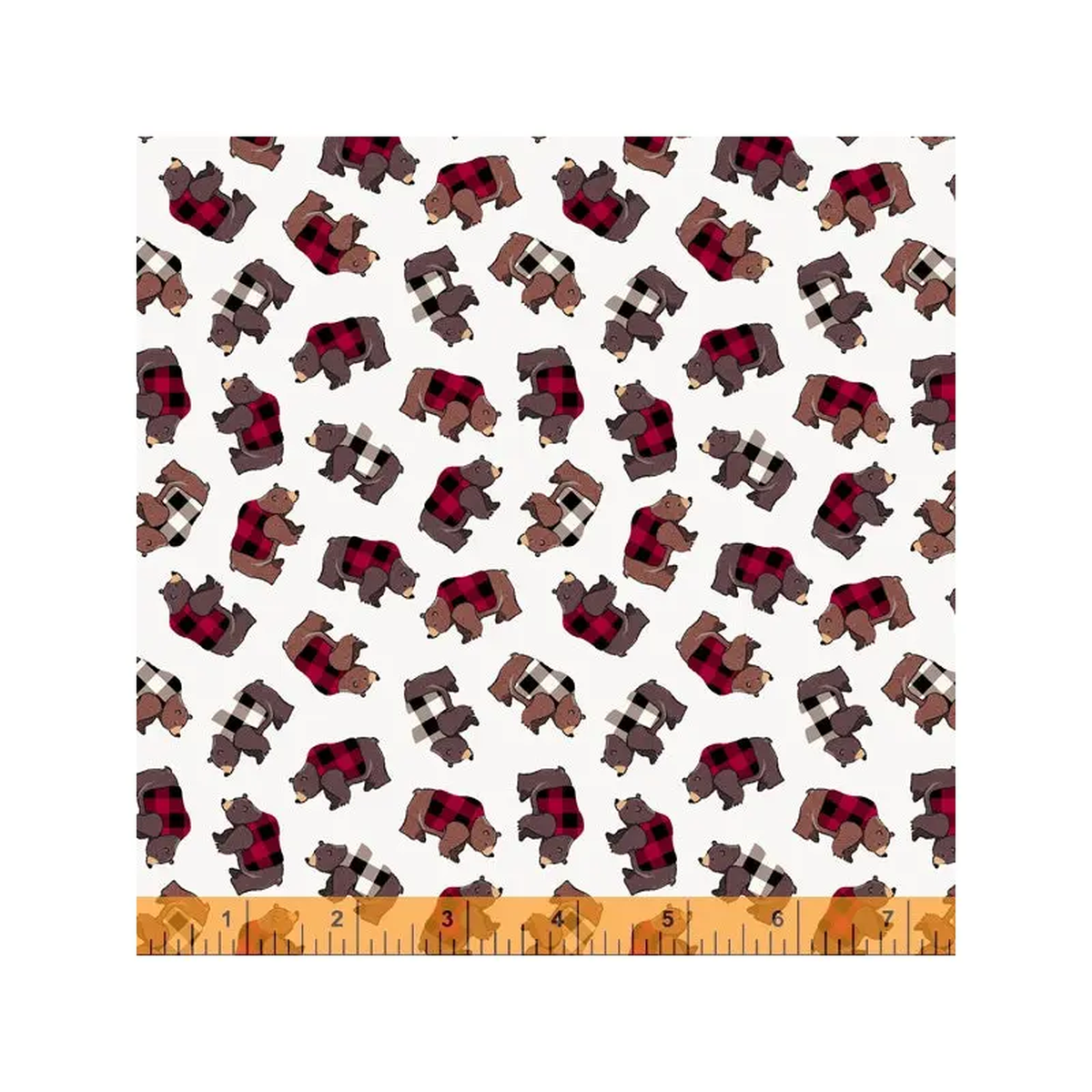 Lumber Jack 038 Jane Whistler Studios 52469-1 Ivory Little Bears Cotton