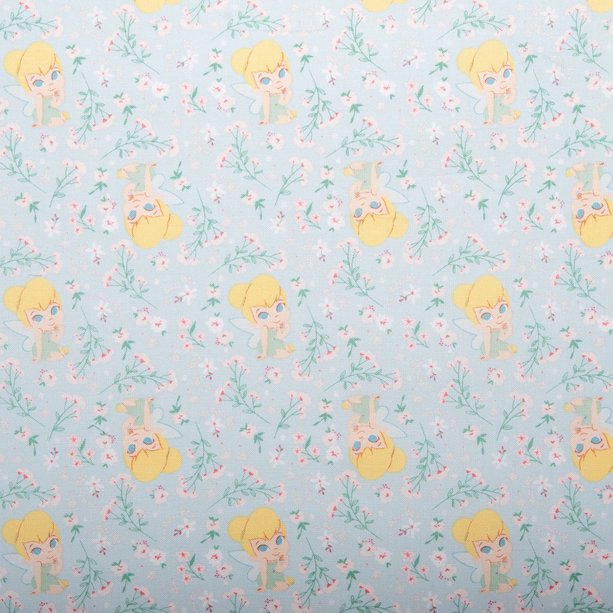Camelot - PRIVILGE - Licensed Cotton Print - Tinker Bell - Flowers - Blue