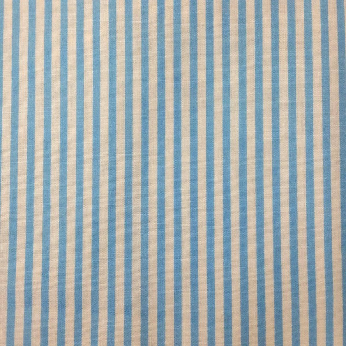 1M Pale Baby Blue Candy Stripe Polycotton Fabric x 112cm / 44" Width