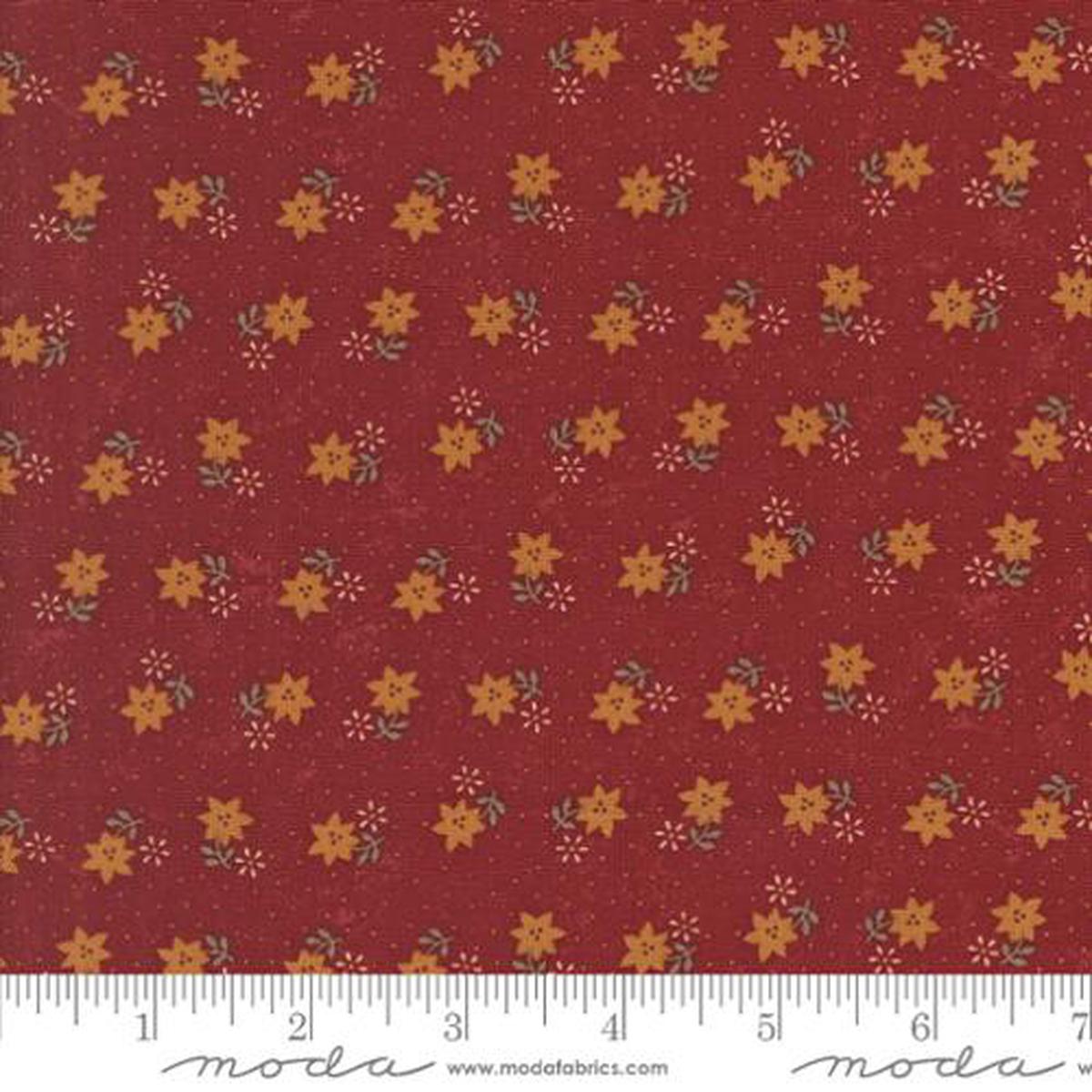 Fabric Moda Red Christmas Cactus Florals A Vintage Christmas by the Quarter Yard 9782-13