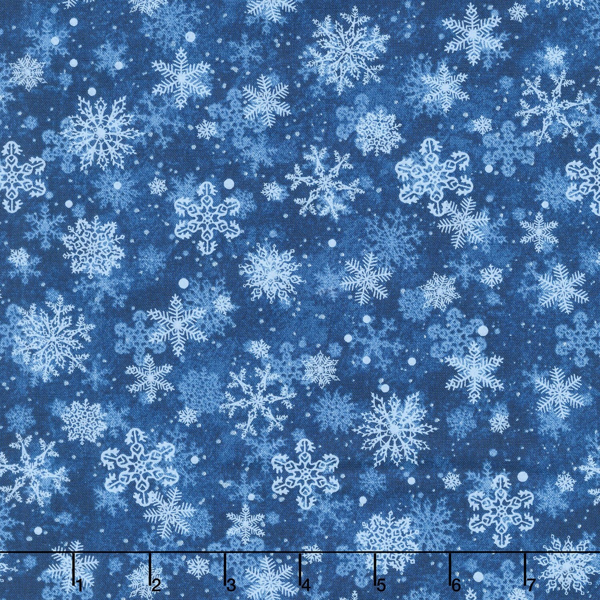 St. Nicholas - Snowflakes Blue Yardage