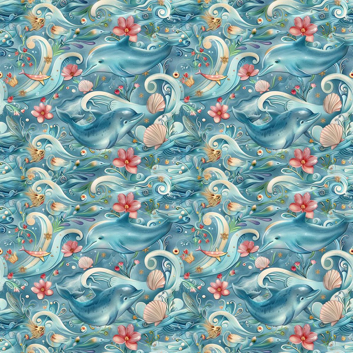 The Dolphin Bay Pattern 1 Fabric