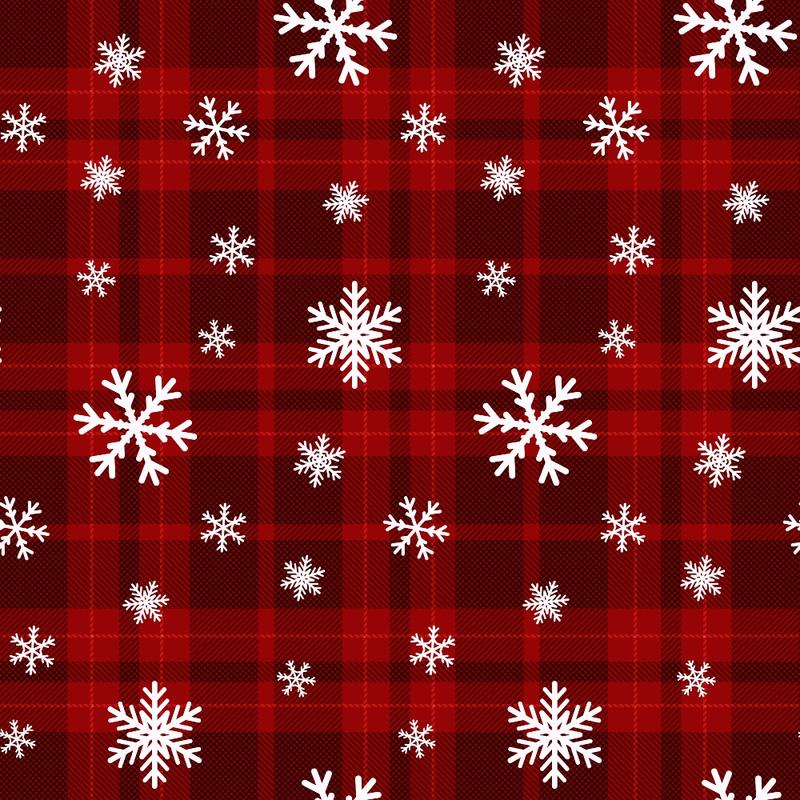 Winter Red Plaid Quilting Cotton Fabric